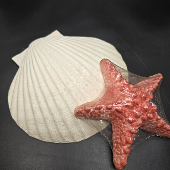 Starfish Candle & Ceramic Clam Shell Candle Holder Coastal Decor Gift DH1336 - Picture 2 of 6